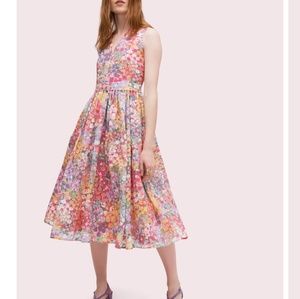 Floral Dots Burnout Midi Dress